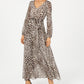 Vestido longo feminino com estampa animal da INC International Concepts, marrom, tamanho 8