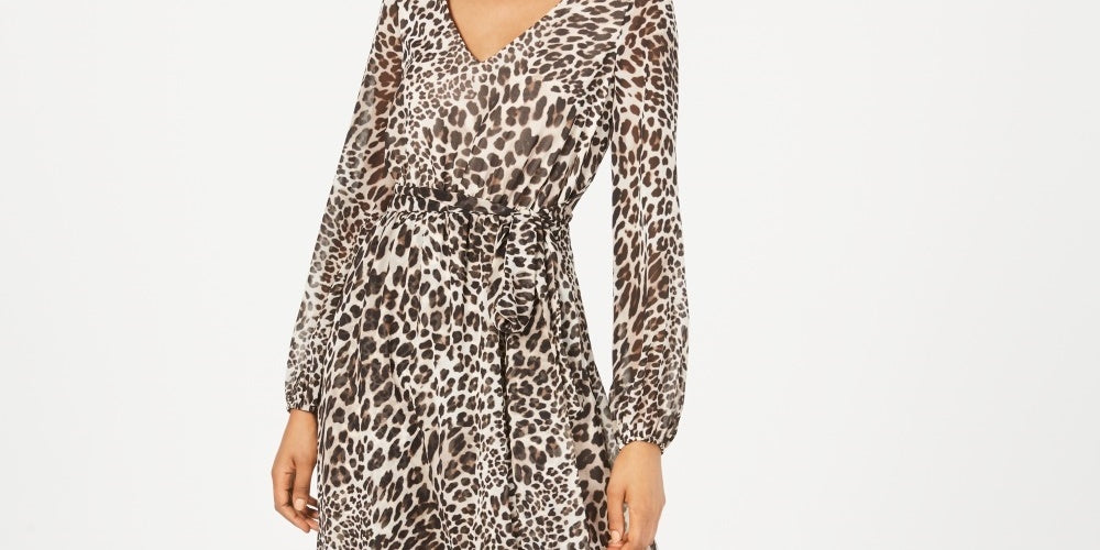 Vestido longo feminino com estampa animal da INC International Concepts, marrom, tamanho 8