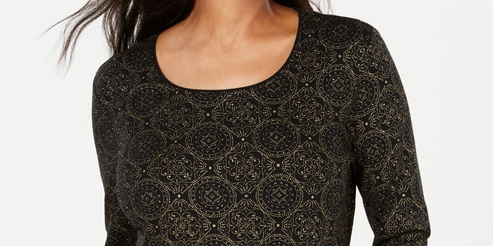 Karen Scott Top Medalhão Shimmer Feminino Preto Tamanho X-G