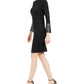 Vestido suéter feminino Calvin Klein com mangas sino e detalhes em renda, preto, tamanho pequeno, extrapequeno