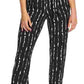 Macacão feminino Vince Camuto Stripe Impressions sem mangas com cinto, preto, tamanho 14