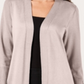 Cardigan Duster Feminino JM Collection Frente Aberta Polido Nude Tamanho Pequeno G