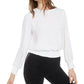 Blusa franzida feminina Bar III, branca, tamanho X-S