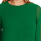Vince Camuto Top assimétrico de chiffon com camada dupla feminino, verde, tamanho pequeno