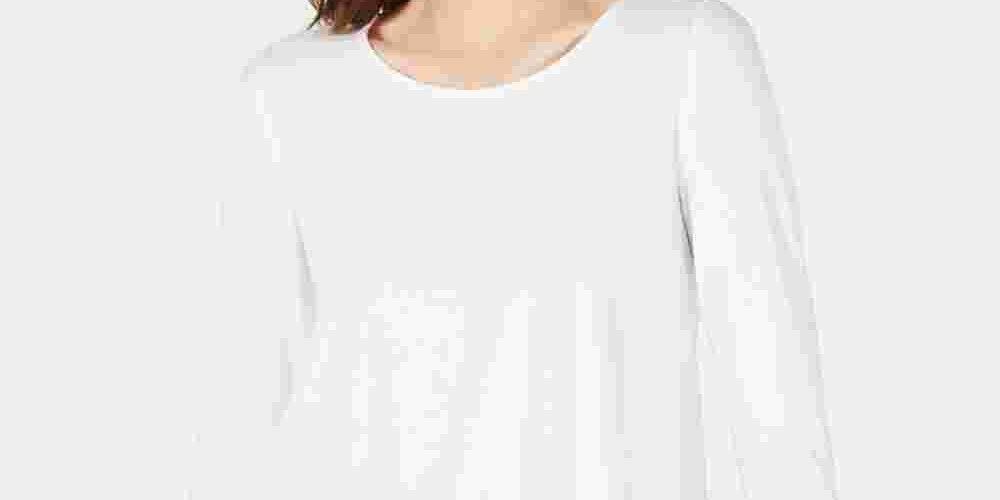 Blusa feminina Alfani com costas trançadas, branca, tamanho pequeno