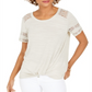 Top de renda com encaixe feminino Style &amp; Co, cinza, tamanho XX-G