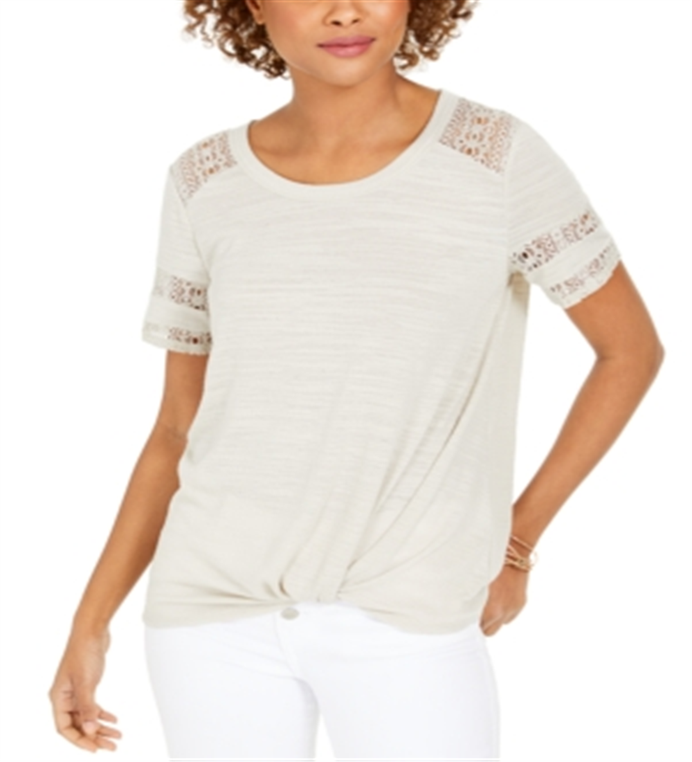 Top de renda com encaixe feminino Style &amp; Co, cinza, tamanho XX-G