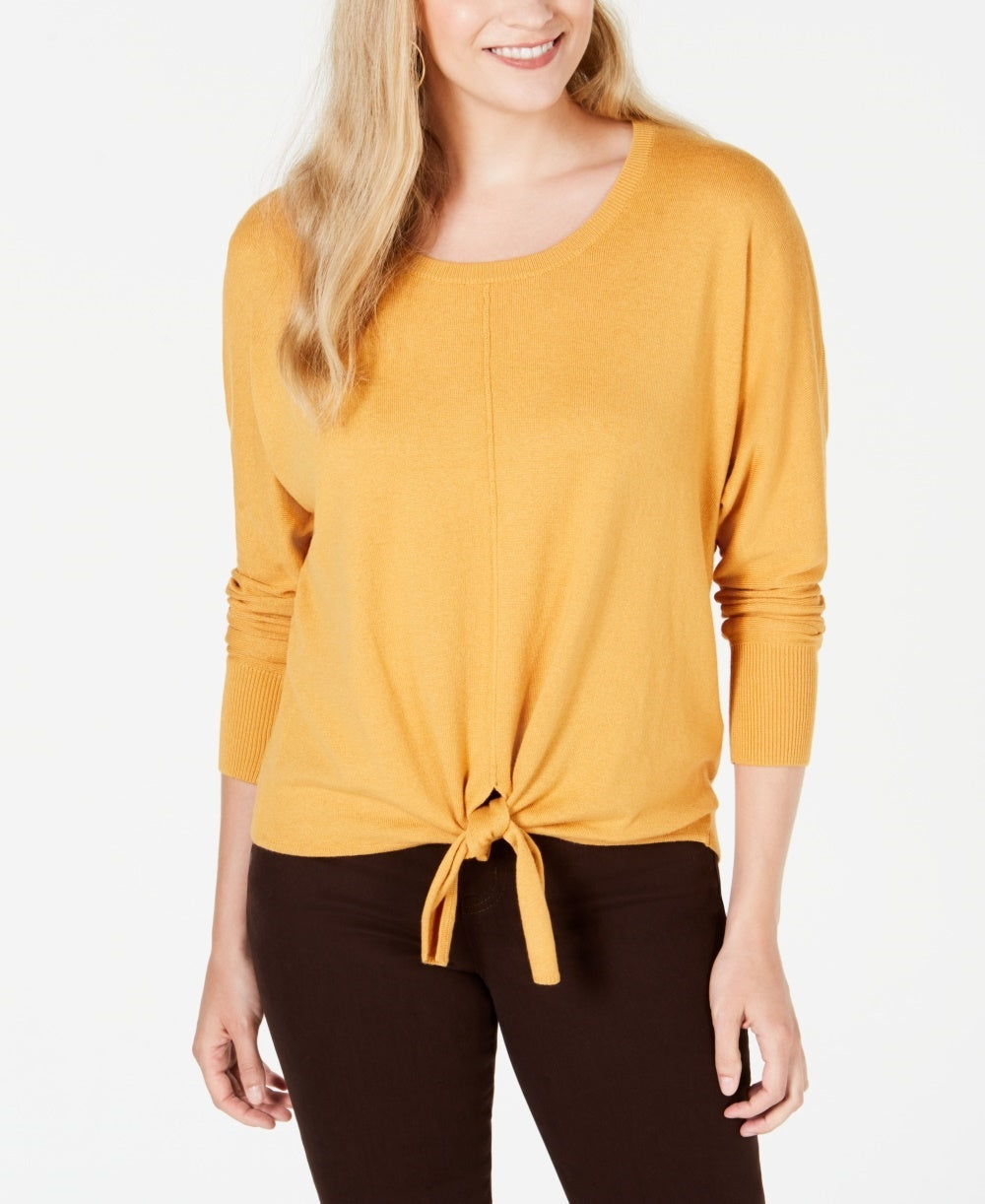 Suéter feminino com amarração frontal Style &amp; Co, amarelo, tamanho extragrande
