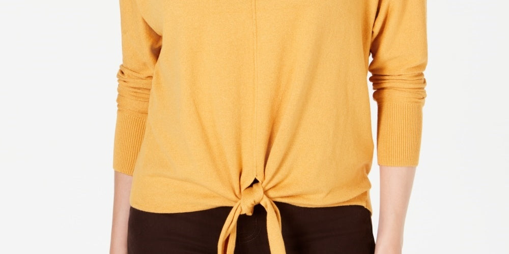 Suéter feminino com amarração frontal Style &amp; Co, amarelo, tamanho extragrande