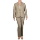 Terno feminino Anne Klein com estampa xadrez, bege, cáqui, tamanho 6