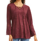 Blusa feminina de camurça sintética com cadarço, estilo &amp; co, vermelha, tamanho extrapequeno