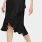 Vestido Calvin Klein Feminino Sem Mangas com Babados e Bainha Envolvente Preto Tamanho 14