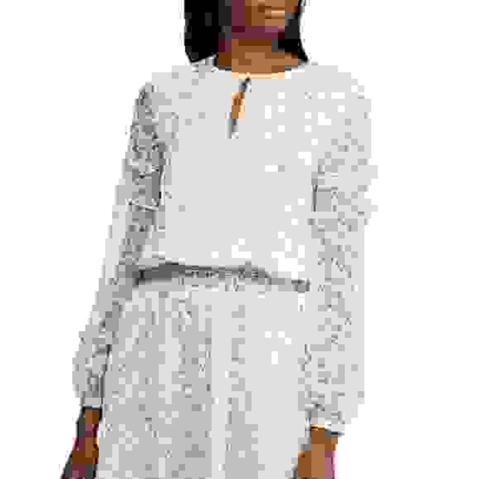 Vestido feminino Ralph Lauren de manga comprida com estampa floral, tamanho natural 16