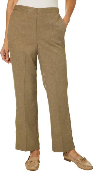Calça texturizada feminina Alfred Dunner Boardroom marrom tamanho 12 pequena