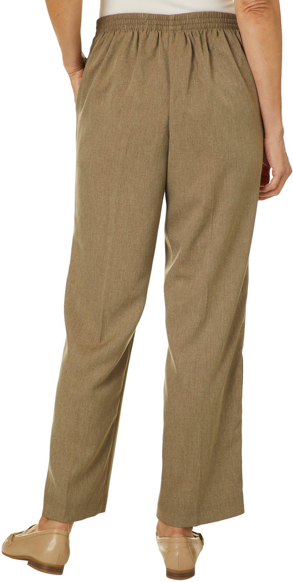 Calça texturizada feminina Alfred Dunner Boardroom marrom tamanho 12 pequena