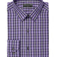 Camisa social slim fit xadrez masculina Alfani, roxa, tamanho pequeno, extragrande