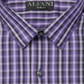 Camisa social slim fit xadrez masculina Alfani, roxa, tamanho pequeno, extragrande