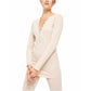 Blusa feminina Free People bege mesclada manga comprida decote em V tamanho natural médio