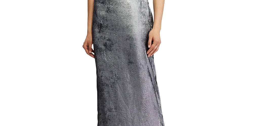 Vestido de festa longo com decote assimétrico e sem mangas Ralph Lauren feminino, preto, tamanho 6