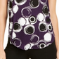 Camiseta feminina Alfani estampada com bainha redonda, roxa, vários tamanhos, pequena, G