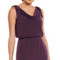 Vestido de festa feminino Adrianna Papell, sem mangas, com fenda, decote canoa, perna reta, roxo, tamanho 6