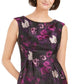 Vestido feminino Jessica Howard com corte evasê e estampa floral em jacquard, cinza, tamanho 14, pequeno