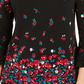 Blusa feminina com estampa floral e manga sino Charter Club, preta, tamanho X-S