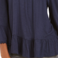 Blusa feminina estilo &amp; co, ombro de fora, manga sino, azul, tamanho extrapequeno