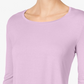 JM Collection Top feminino com decote redondo, roxo, tamanho grande