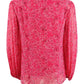 Blusa feminina Alfani com estampa floral e manga plissada, rosa, tamanho pequeno e pequeno