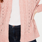 Cardigan Hippie Rose Juniors Pointelle-Knit Chenille Rosa Tamanho Grande