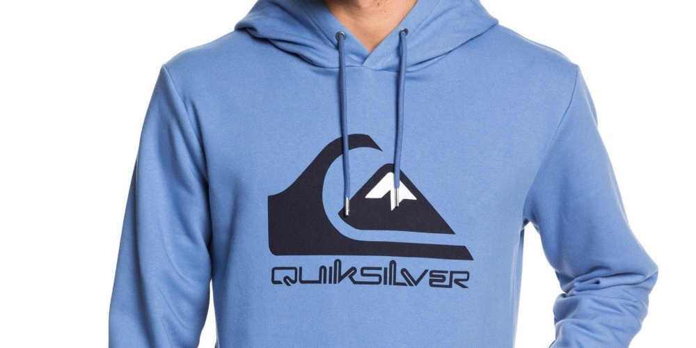 Moletom com capuz Quiksilver Omni Logo Screen Fleece Masculino Azul Tamanho XXG