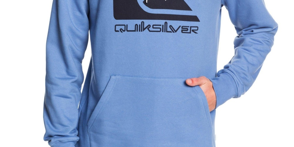 Moletom com capuz Quiksilver Omni Logo Screen Fleece Masculino Azul Tamanho XXG