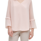 Blusa Calvin Klein Feminina Transparente Manga Sino Rosa Tamanho X-G