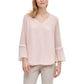 Blusa Calvin Klein Feminina Transparente Manga Sino Rosa Tamanho X-G