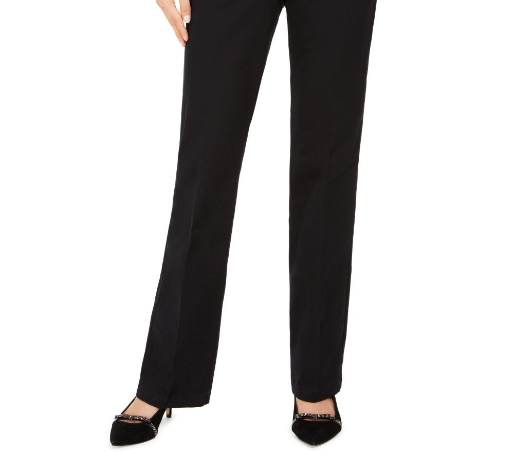 Calça feminina Charter Club com controle de barriga, preta, tamanho 10 S