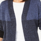Cardigan feminino Karen Scott Colorblock Azul Tamanho Pequeno P