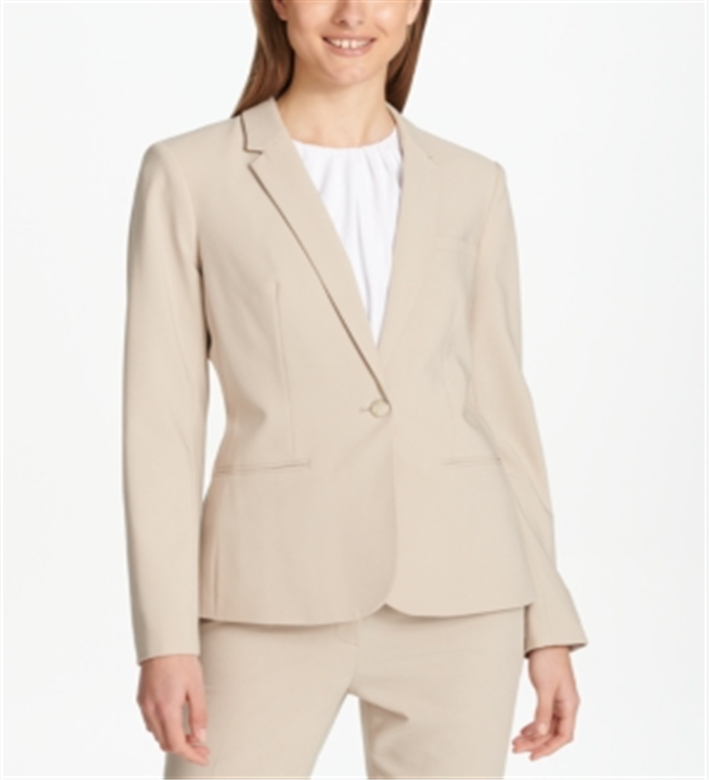 Calvin Klein Blazer Feminino de Um Botão Marrom Tamanho 10