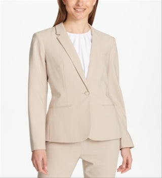 Calvin Klein Blazer Feminino de Um Botão Marrom Tamanho 10