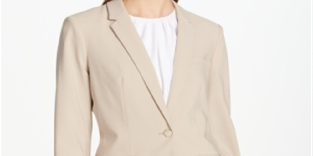 Calvin Klein Blazer Feminino de Um Botão Marrom Tamanho 10