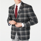 Tommy Hilfiger Masculino Modern Fit THFlex Stretch Xadrez Casaco Esportivo Cinza Tamanho 48REG