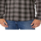 Camisa xadrez masculina Quiksilver de manga comprida com botões, preta, tamanho pequeno