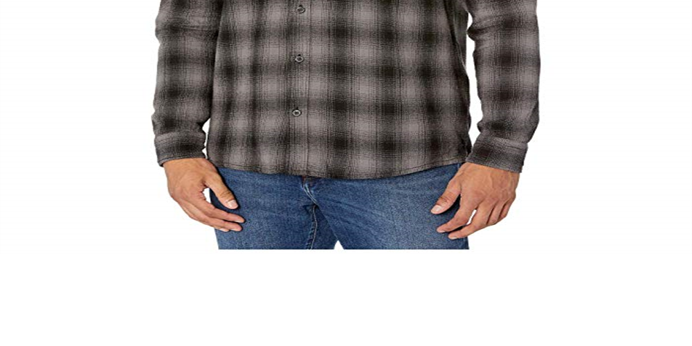 Camisa xadrez masculina Quiksilver de manga comprida com botões, preta, tamanho pequeno