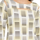 Blusa feminina Alfani com recorte estampado, branca/limão, tamanho pequeno
