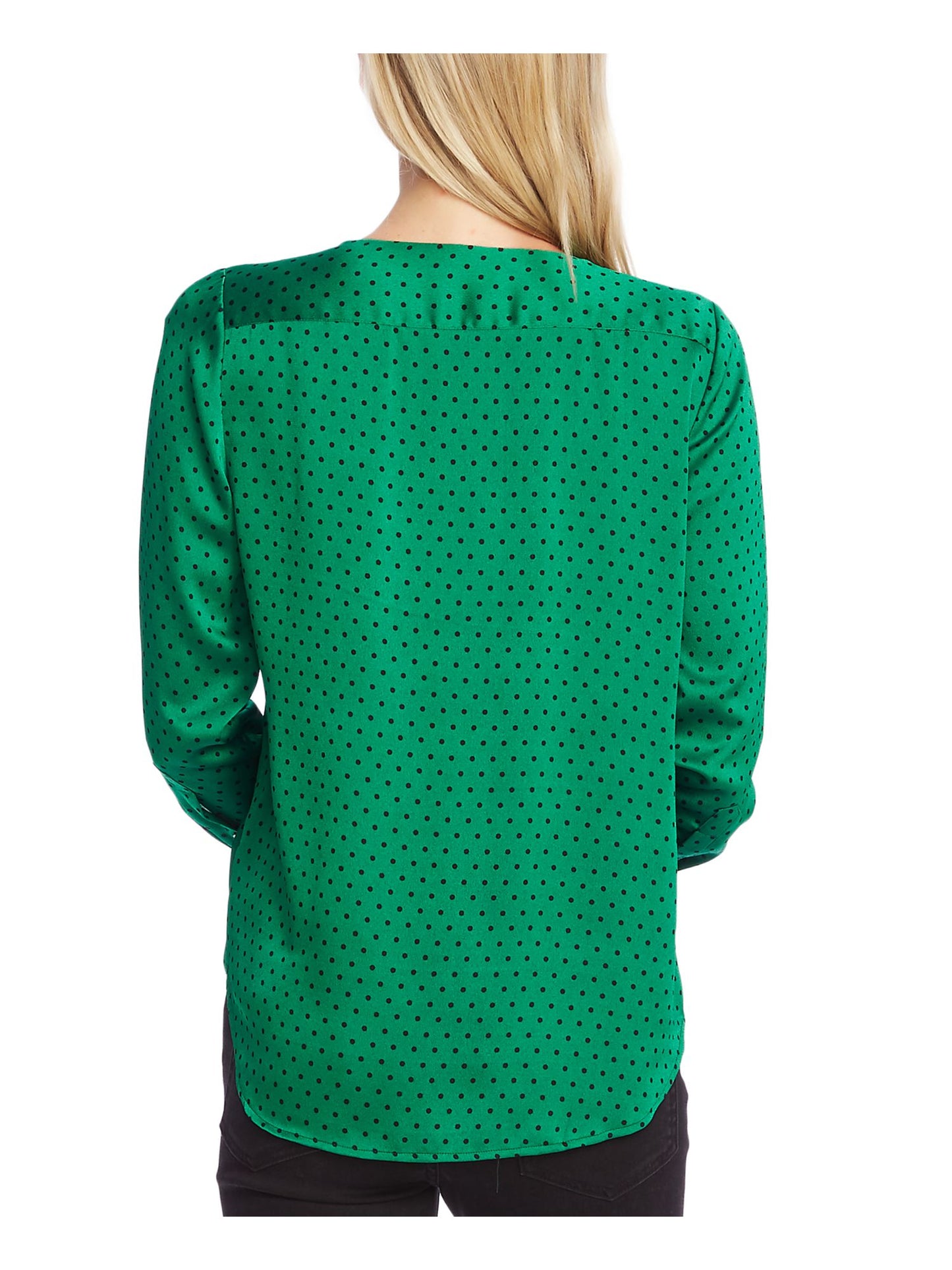 Vince Camuto Blusa feminina de manga comprida verde tamanho pequeno