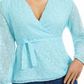 Charter Club feminino Clip Dot Wrap Top azul tamanho grande