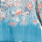 Túnica feminina de chiffon com decote dividido, azul-petróleo, tamanho extrapequeno, da coleção JM