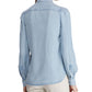 Camisa Ralph Lauren Feminina Cambraia com Gola Amarrada Azul Tamanho X-G