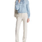 Camisa Ralph Lauren Feminina Cambraia com Gola Amarrada Azul Tamanho X-G