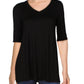 Blusa túnica feminina Alfani com decote em V e alças finas, preta, tamanho X-S